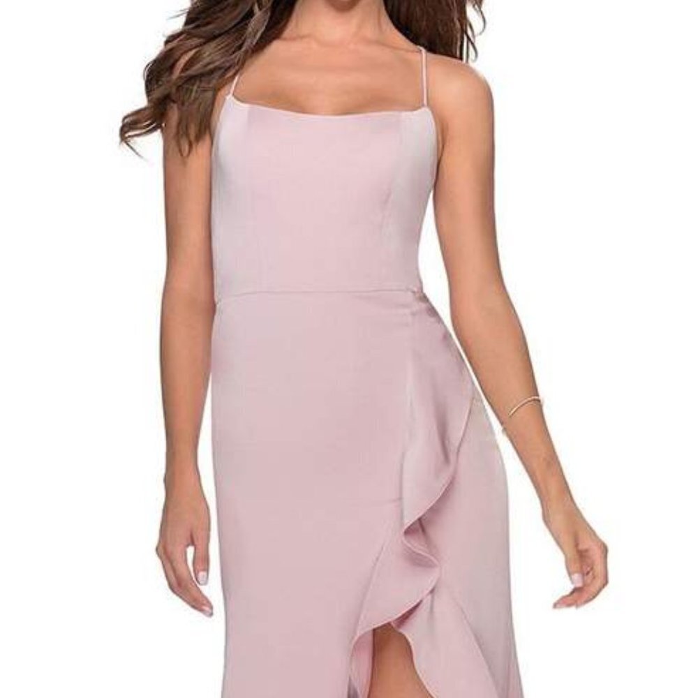NWT La Femme 28294SC Jersey Prom Dress Mauve Size 0 and 2 - Picture 4 of 8